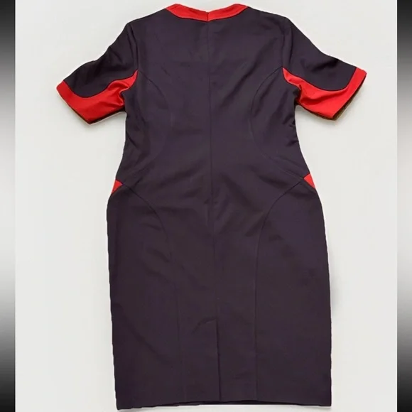 Zac Posen Delta Airlines Flight Attendant Red Plum Dress Runway Sz 14 NWOT